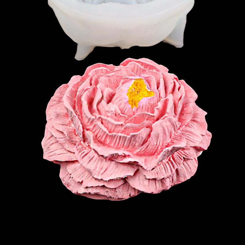 Большая силиконовая форма «Пион» для изготовления мыла с цветами, гипса или ароматических свечей своими руками