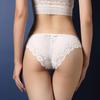 Vintage Lace Panties Soild Color Breathable Underwear Women French Sexy Lace Bow Lingerie Female Mid-waist Thin Mesh Briefs XXL