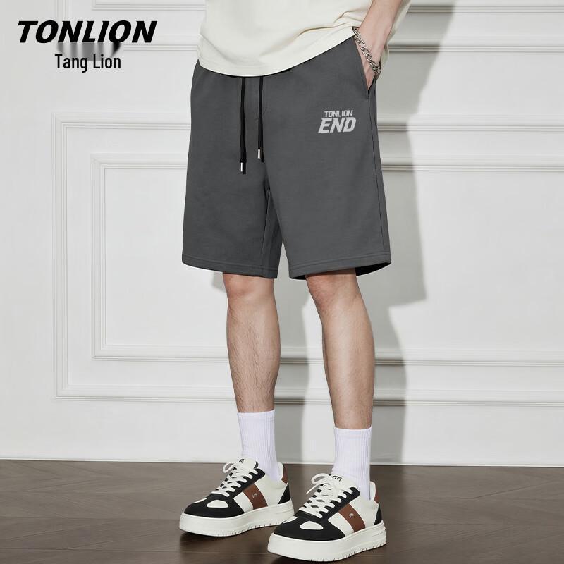Мужские летние шорты TonLion из чистого хлопка, свободного кроя, с прямым кроем