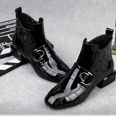 Короткие сапоги из лакированной кожи, женские, новые, на все времена, британская мода, мягкие, удобные сапоги, повседневная обувь для прогулок на открытом воздухе