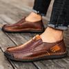 Handmade Genuine Leather Men's Casual Shoes Comfortable And Breathable Moccasins Men Business Flats Shoes Driving Shoes Large Size 38-48