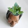 Unique Plant Flower Pot Mould Uncle Face Silicone Mold Succulent Planter Epoxy Resin Mold Garden Figurines Outdoor