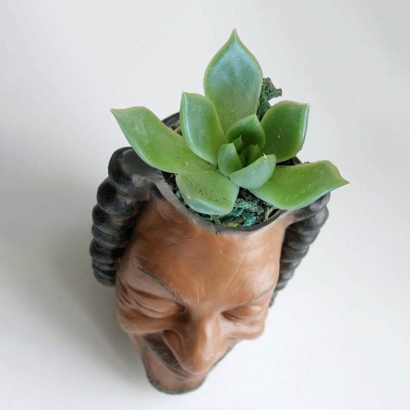 Unique Plant Flower Pot Mould Uncle Face Silicone Mold Succulent Planter Epoxy Resin Mold Garden Figurines Outdoor