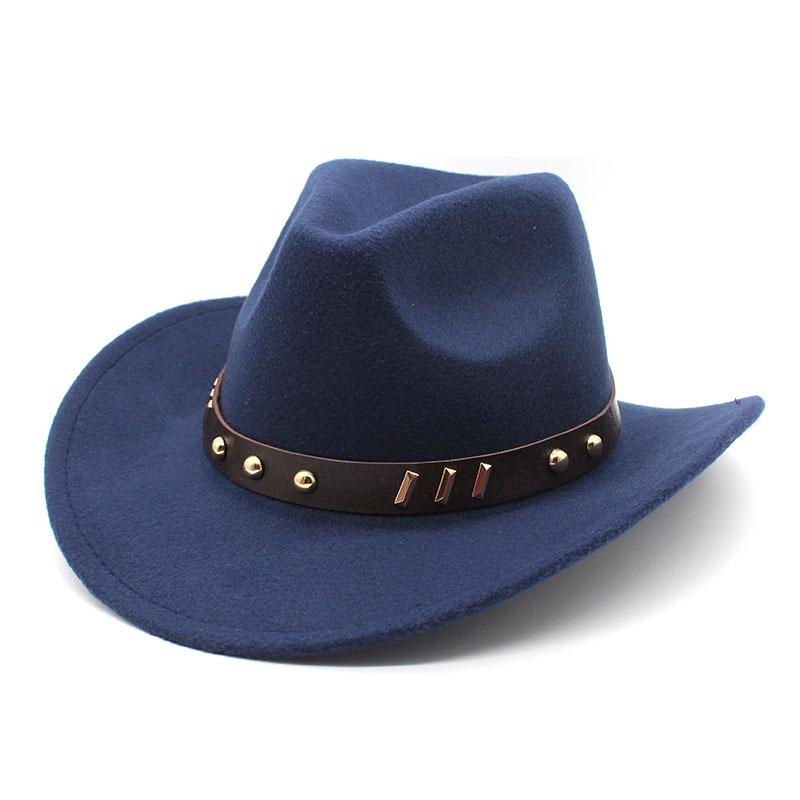 Tibetan Belt Western Cowboy Hat Woolen Felt Hat Men'S And Women'S Top Hat Outdoor Riding Hat