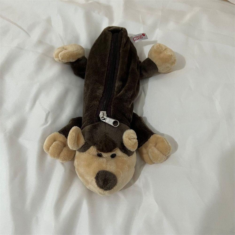 Animal Shape Pen Bag Plush Stationery Bag Cartoon Stationery Organizer  Back To School