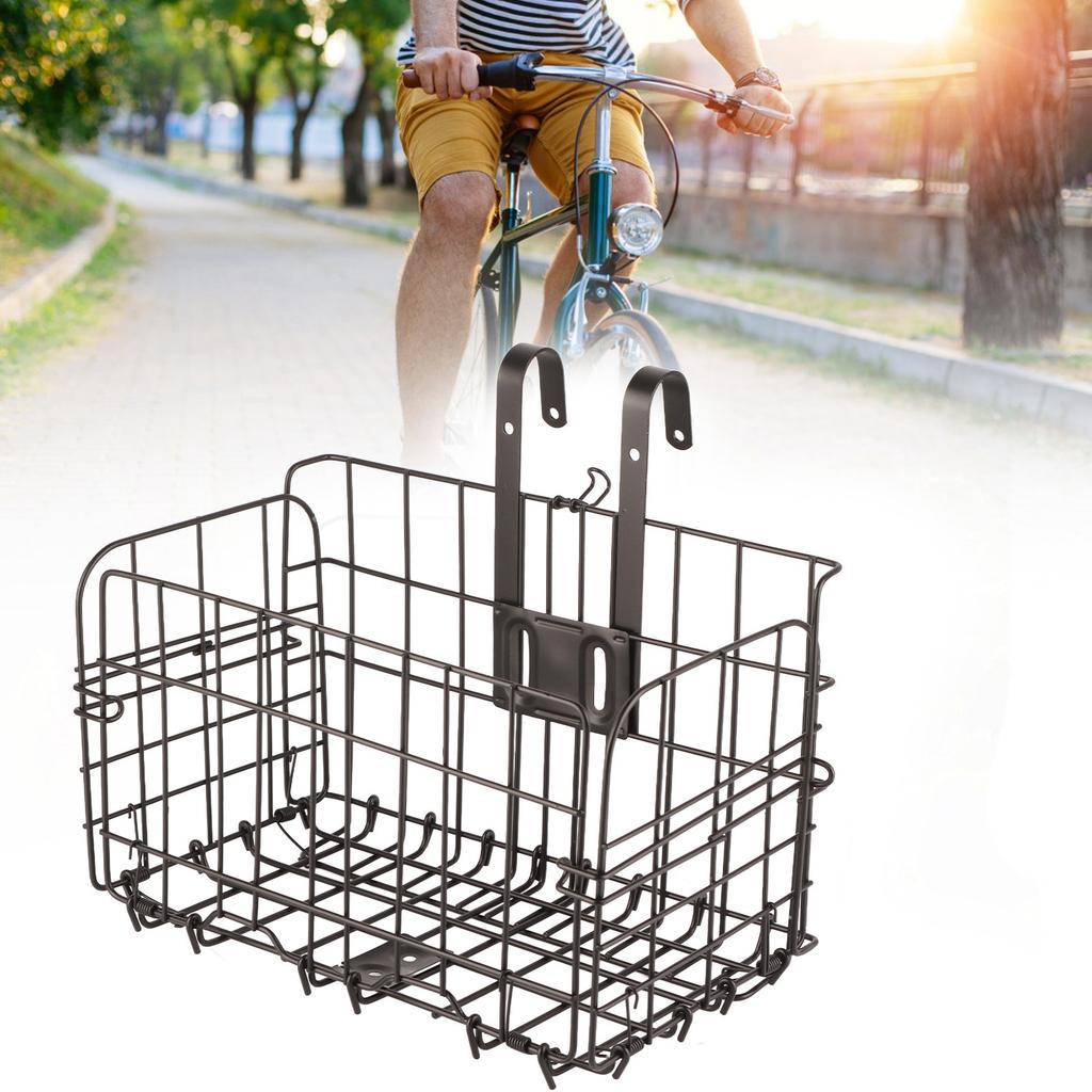 Складная задняя корзина для велосипеда, прочная, съемная, из проволочной сетки, нержавеющая, водонепроницаемая, для горного велосипеда