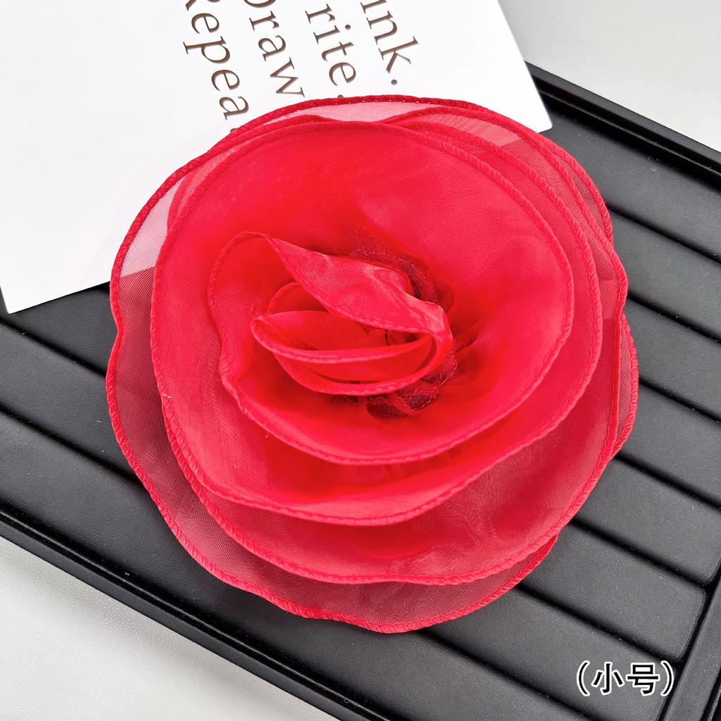 Solid Color Three-Dimensional Flower Corsage Accessories Simulated Flower Decoration Material Eugen Yarn Lace Cloth Sticker Accessories