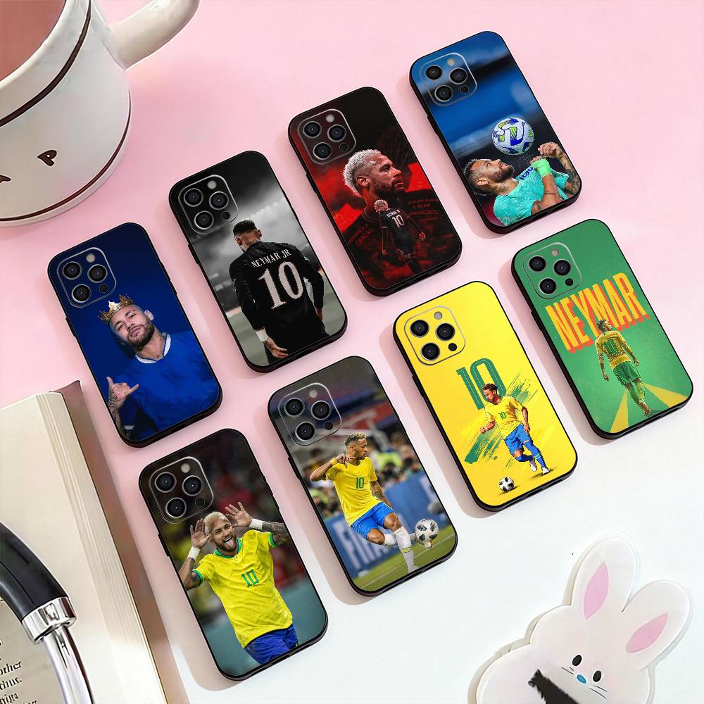 Футбольный Н-Неймар Младший 10 Чехол для телефона для iPhone 17,16,15,14,13,12,11 Plus,Pro Max,Мягкий силиконовый черный чехол