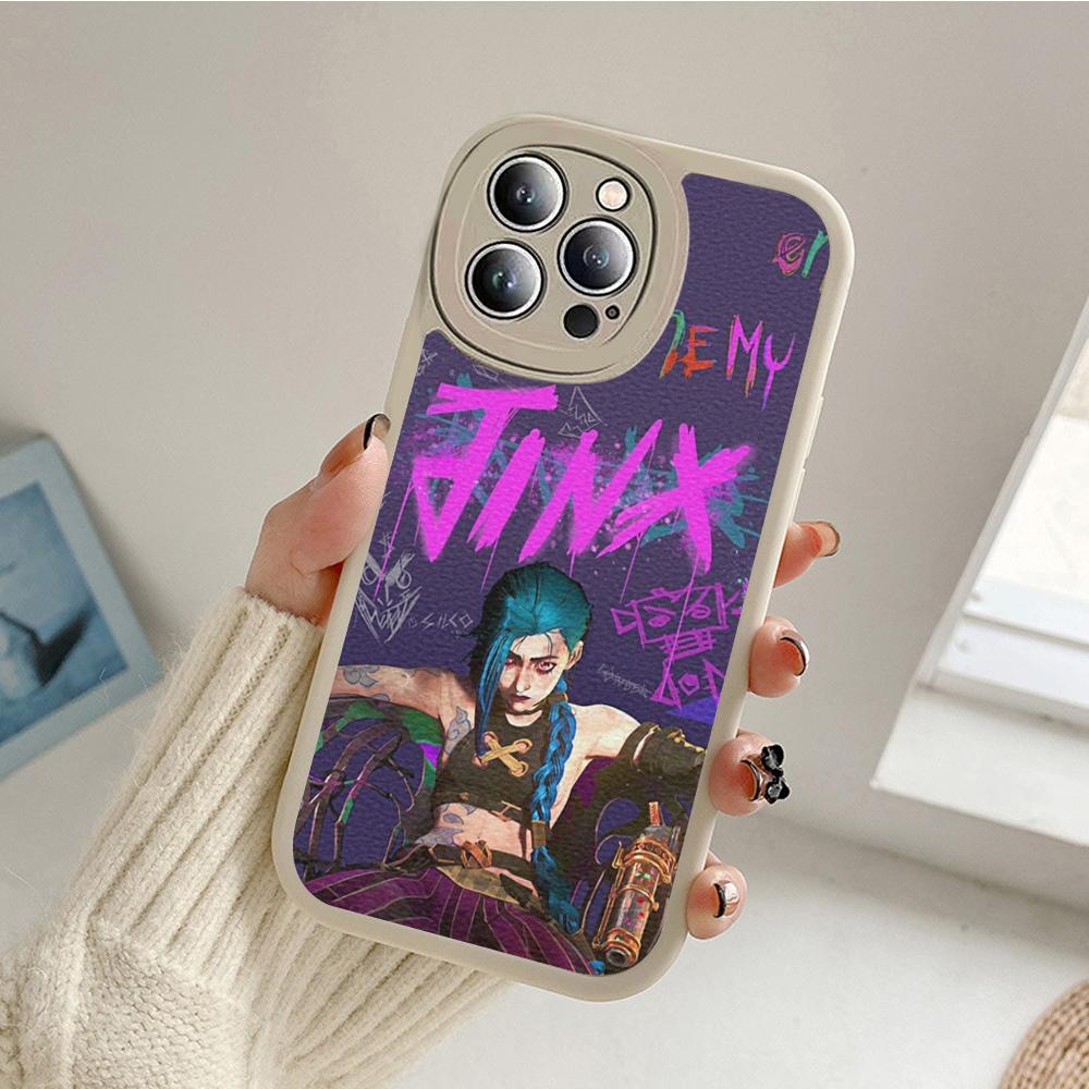 Чехол для телефона Iphone Anime Arcane Jinx для Iphone 14 13 11 12 Pro MAX 13 12 MiNi 7 8 14 plus X XS XR, защитные чехлы из овечьей кожи