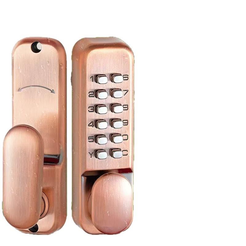 Mechanical Combination Door Lock Outdoor Courtyard Gate Lock Household Wrought-iron Door Fence Lock Vintage