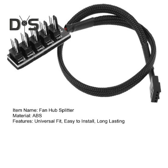 Разветвитель вентилятора концентратора плетеный кабель универсальный подходит простая установка интеллектуальный 4-контактный ШИМ процессорный вентилятор охлаждения разветвитель концентратор адаптер