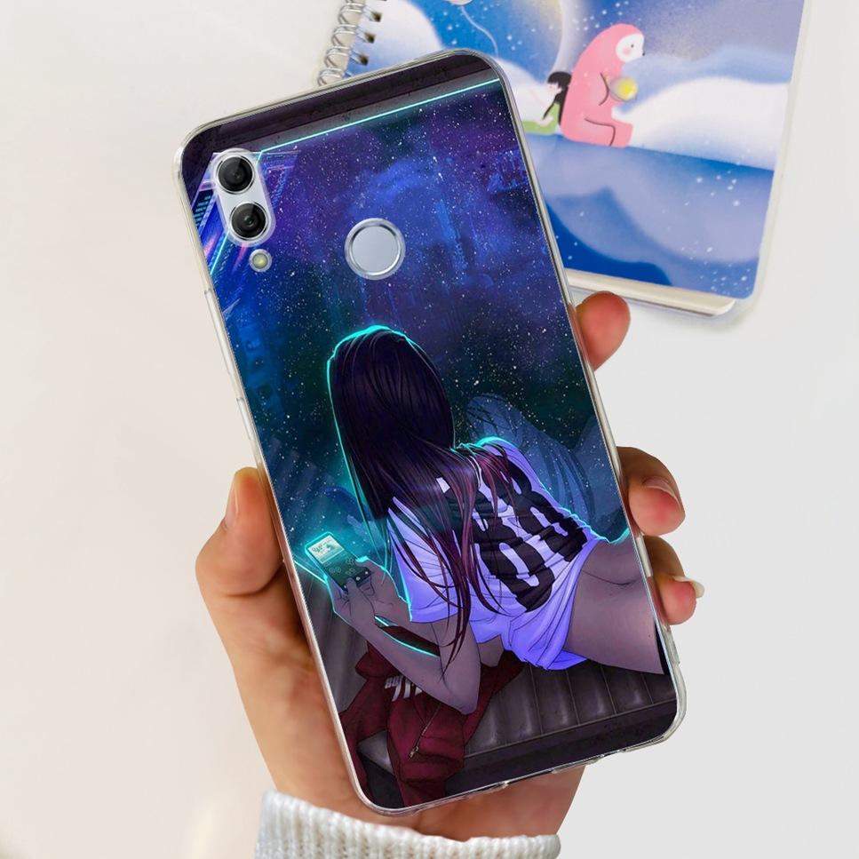 Чехол для Honor 10 Lite HRY-LX1 Роскошный Цветок Любовь Мягкий ТПУ Силикон Прозрачная Крышка Для Huawei Honor 10Lite 6.21" Чехол для Телефона Fundas