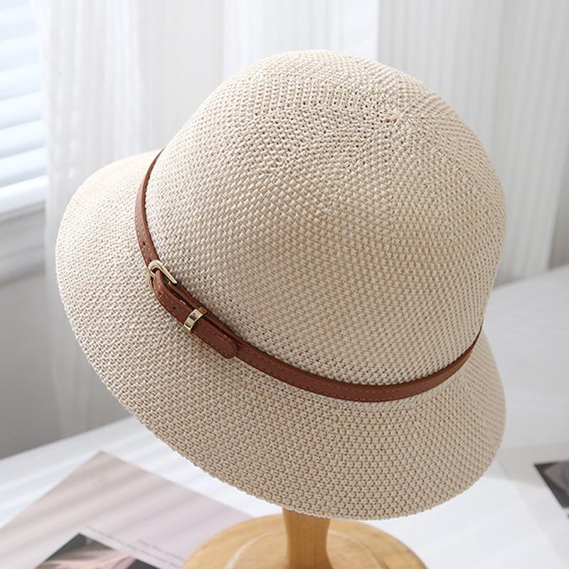 New fashion belt buckle versatile breathable comfortable sun hat outdoor travel leisure vacation small brim basin hat