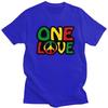 Мужская футболка на заказ ONE LOVE с символом мира, повседневная футболка, одежда в стиле ямайского регги