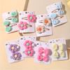 8 Piece Set Children's Cute Fabric Flower Pair Clip Hair Accessories Girl Hairpin Temperament Clip Baby Headdress