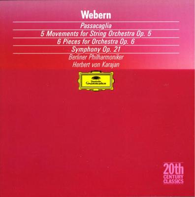 CD АНТОН ВЕБЕРН / ГЕРБЕРТ ФОН КАРАЯН, - Веберн: Пассакалья, соч.. 1; Five Mo 4232542 Deutsche Grammo 1990 Германия Классика Б/У