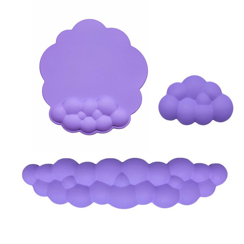 Кожаный коврик для мыши Cloud и подставка для запястий из пены с эффектом памяти - Нескользящая силиконовая поддержка для клавиатуры