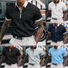 Spring and Summer New Solid Colour Polo Zip Men's Polo Shirt T-shirt