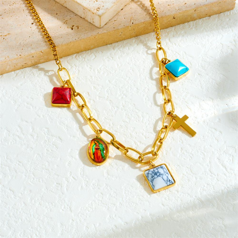 Vintage Love Heart Pearl Choker Necklace Pink Floral Gem Round Pendant Layered Sweater Chain Fashion Jewelry