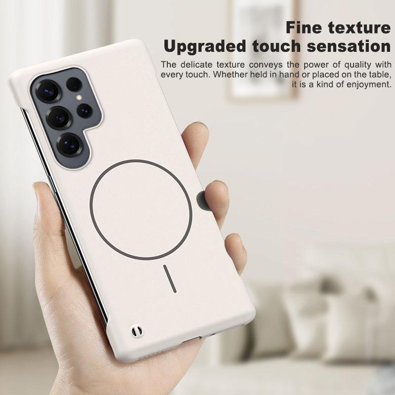 Ультратонкий матовый безрамочный чехол из ПК для Magsafe Samsung Galaxy S25 Edge S24 FE S23 S22 Ultra Plus Магнитная противоударная крышка