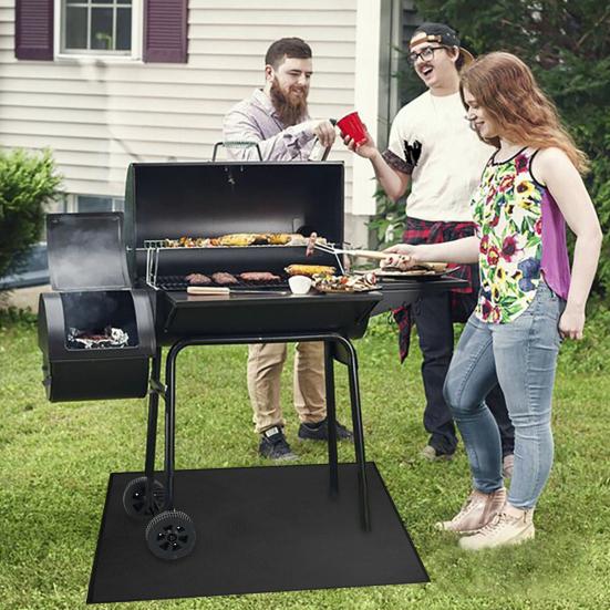 122/152/182x100CM BBQ Grill Fireproof Mat Heat Resistant Flame Retardant Anti-slip Deck Patio