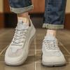 Men's breathable large mesh thin low-top soft sole lightweight cushioning casual shoes fashionable British style skateboard shoes