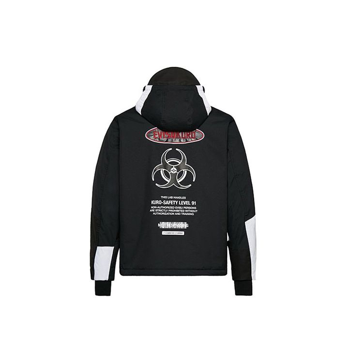 Evisu Biohazard Logo Print Color Block Filled Jacket Men Jacket Black 1EAGNM9JK745XX