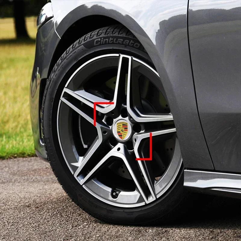 AABKW1 4pcs 3D Car Wheel Center Hub Cap Sticker Car Emblem Wheel Center Cap For Porsche Cayenne Macan 911 Boxster Cayman Panamera 718