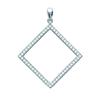[L0864] - Серебряный кулон "Богиня" серебро белый - 28х28 мм (квадратный ромбовидный)
