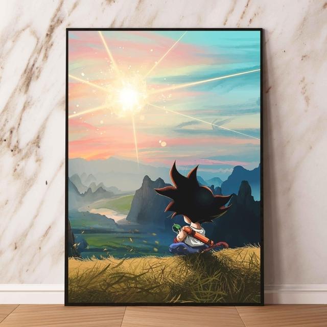 Холст Плакат Dragon Ball Wukong Krilin Декоративный принт Комната Семейная картина Настенное украшение Классика