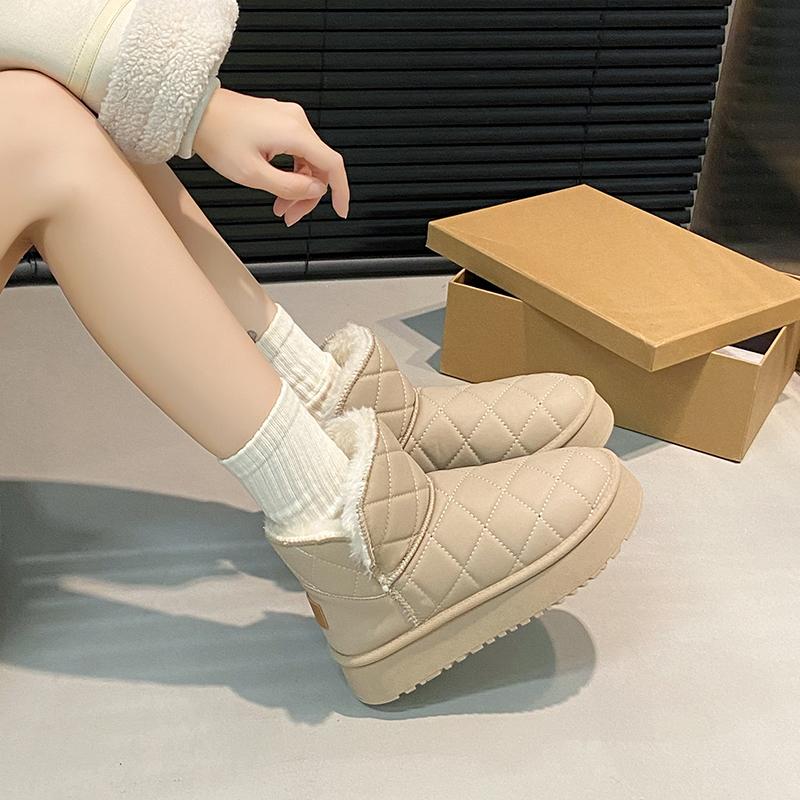 New Winter Casual Comfortable Cold-resistant and Warm Snow Boots Fashionable Short Suede Round-toe Platform Women's Boots