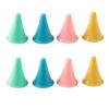 8 разноцветных резиновых колпачков для защиты кончиков спиц в форме конуса, предназначенных для вязания и шитья.