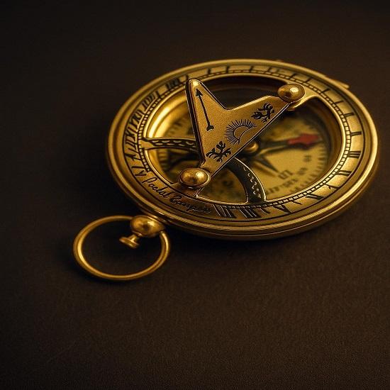Brass Push Button Direction Sundial Compass Pocket Rustic  Home Decor Gifts 5.08 cm