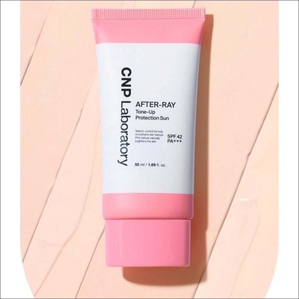[CNP Laboratory] Солнцезащитный крем с эффектом выравнивания тона After Ray Tone-up Protection Sun 50 мл - SPF42 PA+++, Розоватая база под макияж и солнцезащитное средство, Контроль жирности, K-Beauty