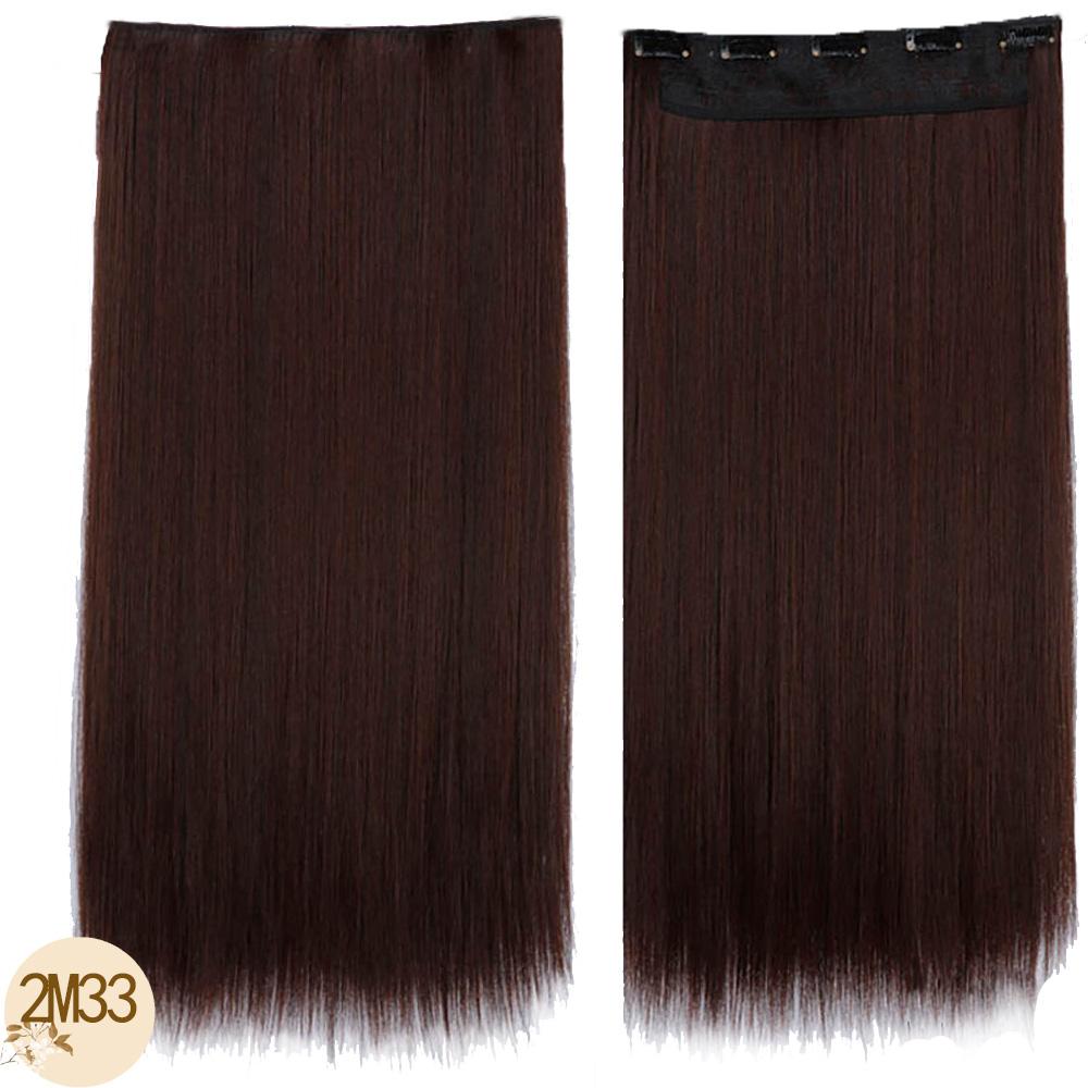 Длинные прямые накладные волосы на клипсе, 24 дюйма, синтетические искусственные волосы для женщин