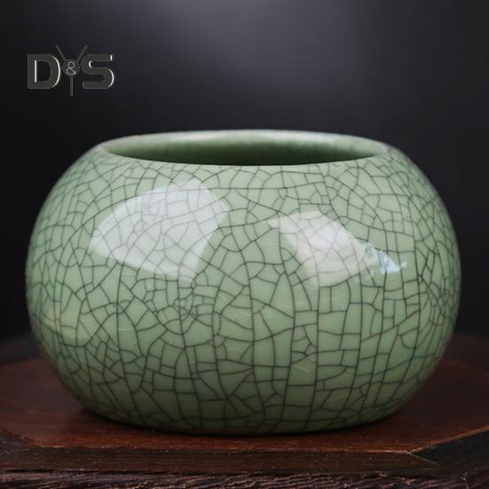 Керамическая чаша для выращивания лотоса, круглый мини-горшок для цветов, глазурованная чаша для бонсай, горшок для посадки щитолистника, небольшие гидропонные растения