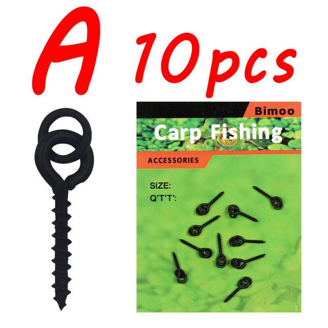 Bimoo, 10 шт., аксессуары для ловли карпа, винт для бойла, колышек с кольцом, поворотное приспособление для чодовой установки, терминал, держатель для приманки