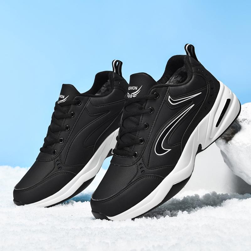 Мужские зимние кроссовки нескользящие водонепроницаемые уличные зимние спортивные туфли для мужчин Добавить хлопок теплая обувь для ходьбы 2024 Мужская хлопковая обувь