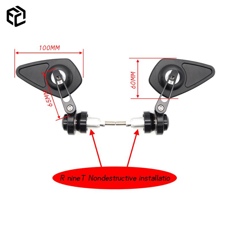 For BMW R NineT Scrambler Urban R N9T S1000R S1000RR F900R F800R Motorcycle Black CNC Aluminium Handlebar Bar End Side Mirrors