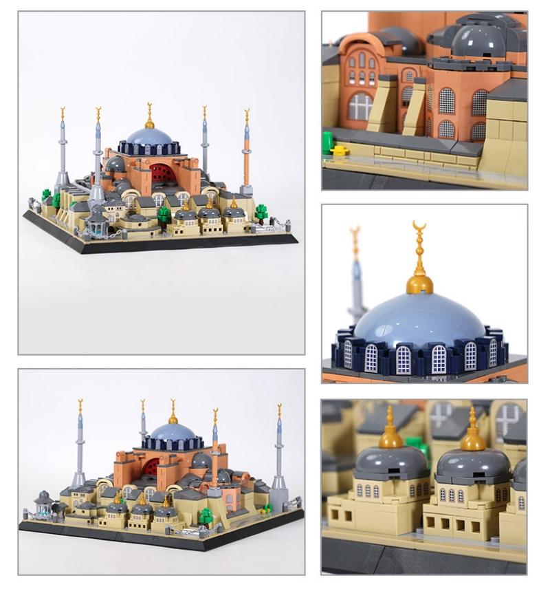Non-Toxic 1434Pcs Hagia Sophia-Lstanbul Building Blocks Large Scale World Famous Architecture Model Small Bricks Collection For Gift