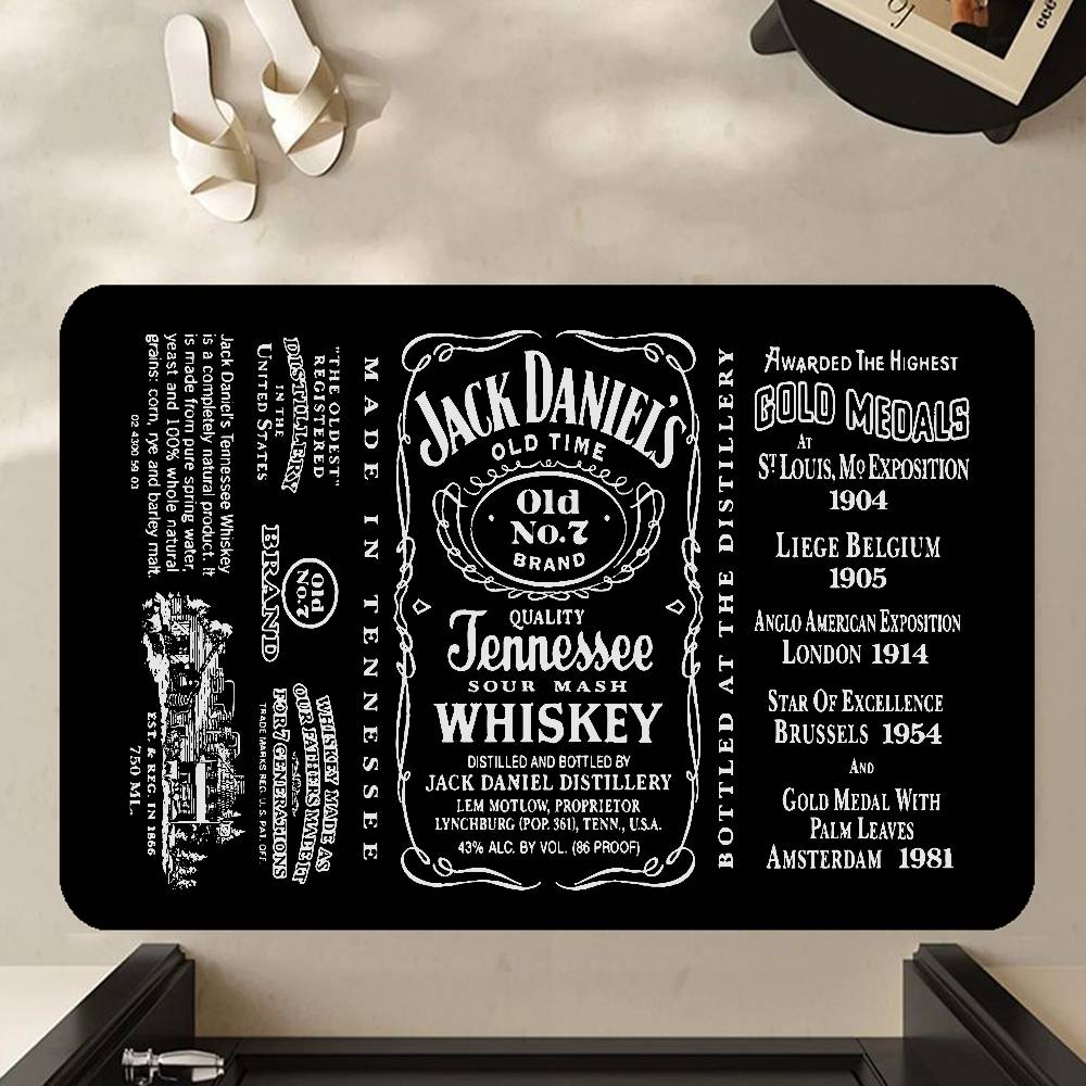 Ковер для прихожей с узором виски Jack Daniels, моющийся, нескользящий, коврик для зоны гостиной, дивана, стульев, коврик для входной двери кухни