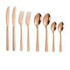 Mirror Finish Rose Gold Plated Stainless Steel Flatware Set Copper Silverware Set Rose Gold Spoon