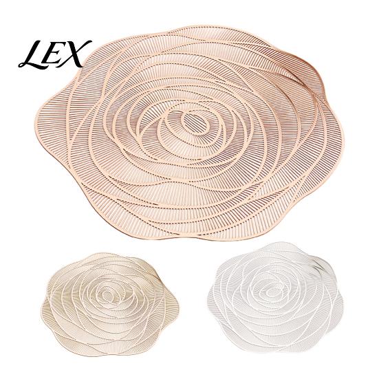 Kitchen Table Protection Mats Rose Placemat for Dining Table, Non-slip PVC Heat Resistant Mat with Reusable Soft Rubber Placemats Pattern, 38cm