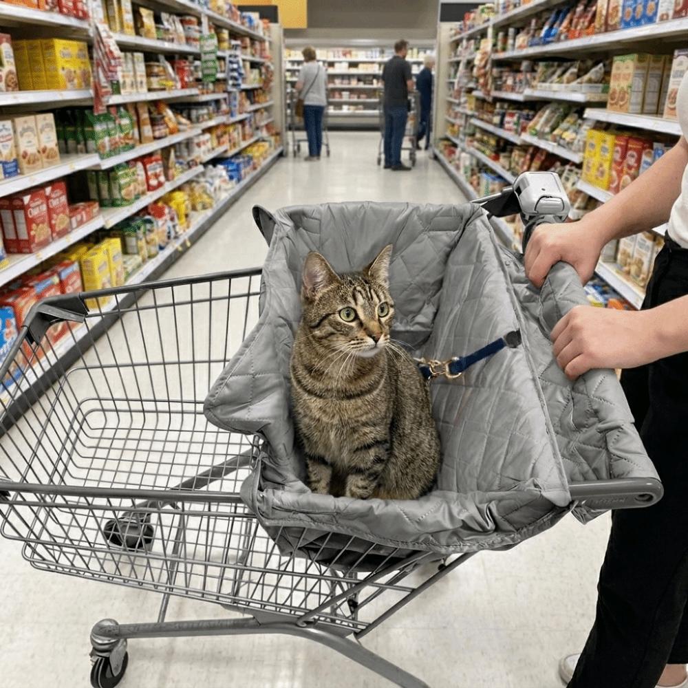 Portable Pet Stroller Cushion Cover Waterproof Shopping Cart Pet Cover Grocery Cart