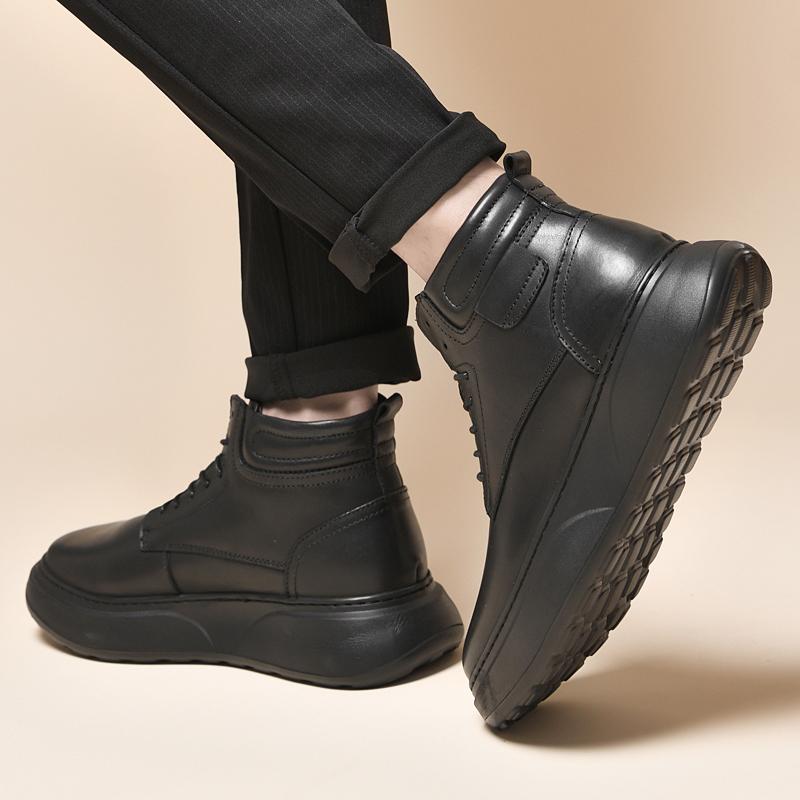 Мужская обувь Мужские ботинки Ботильоны из натуральной кожи Стильные мужские зимние плюшевые ботинки для снега Высококачественные мужские кроссовки для активного отдыха