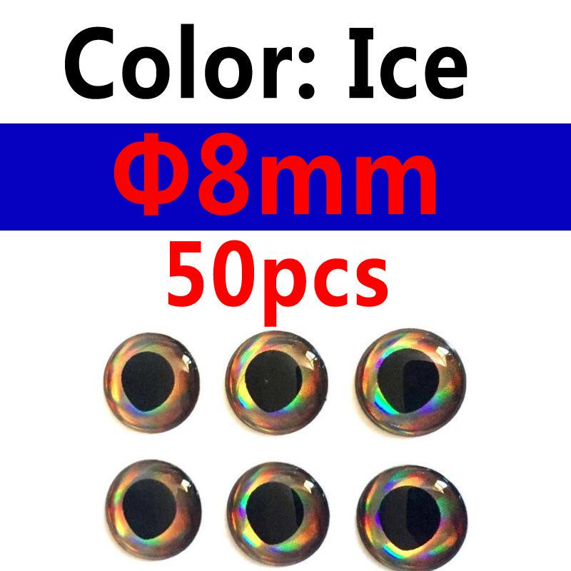 50PCS Holographic 3D 4D Fish Eyes for Fly Tying Streamers Baitfish Wood Plastic Lure Popper DIY Eyes