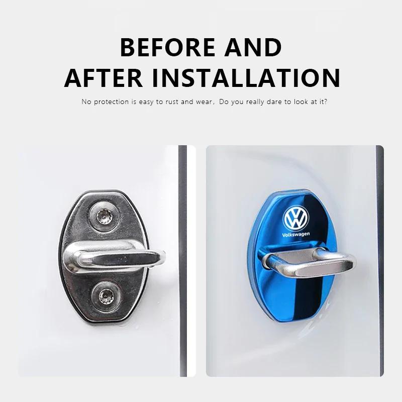Car Styling Door Lock Cover Emblems Door Accessories For VW GTI Atlas Jetta Touareg Variant Golf Polo Taos Nivus Passat Tiguan A 5HDK