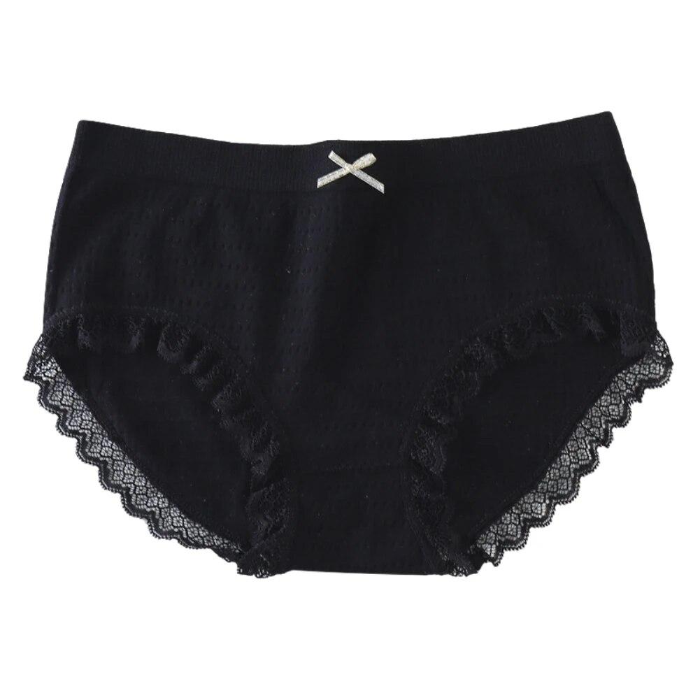 Женское нижнее белье с кружевной отделкой, трусики-бикини для женщин, бесшовные хипстерские дышащие мягкие эластичные трусики со средней посадкой