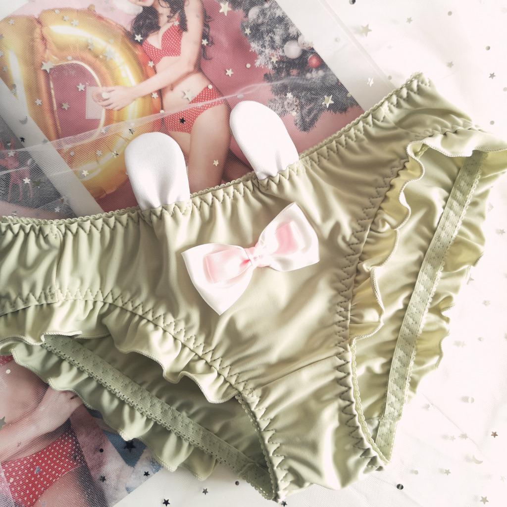 Women's Cute Anime Bunny Ears Ice Silk Panties - Comfortable & Breathable Japanese Style Underwear