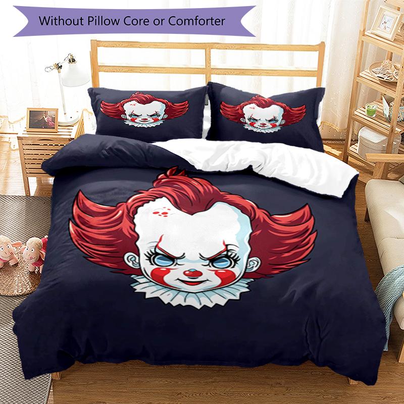 3pcs Pennywise the Dancing Clown1 pattern bedding set duvet cover set includes duvet cover &pillowcases, perfect all season bedroom decoration & gift